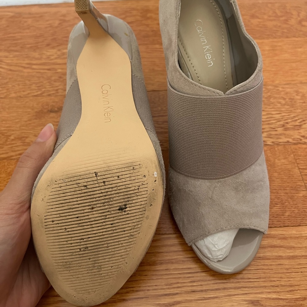 Light Grey/Beige Calvin Klein Heels - Picture 5 of 6